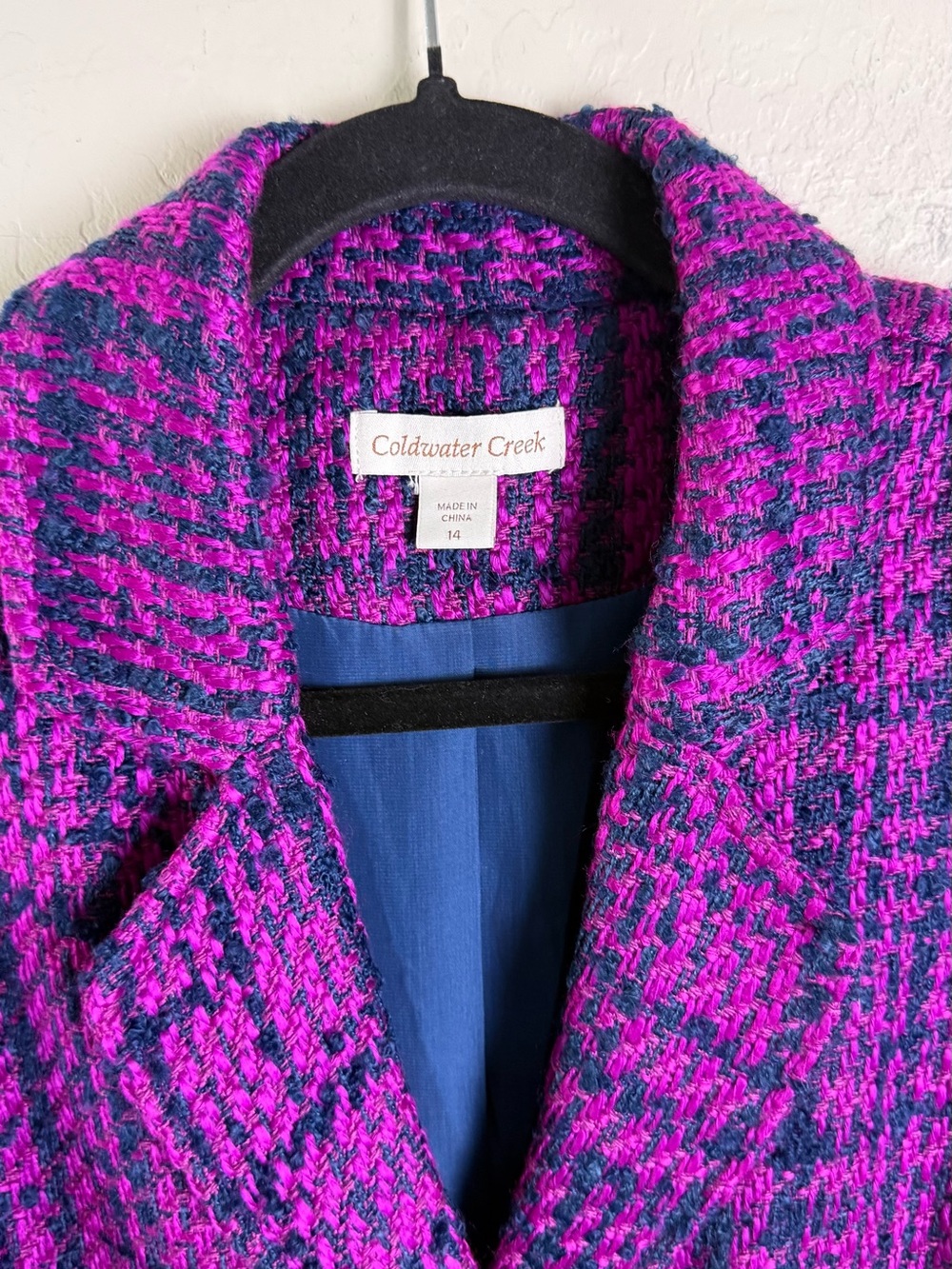 Coldwater Creek Jeweltone Tweed Jacket 14 NWT - Picture 3 of 14